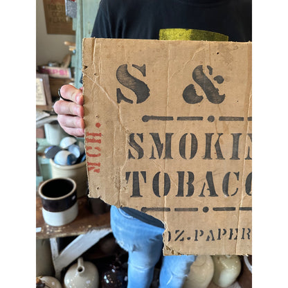 Vintage 1910s Spaulding & Merrick S&M Smoking Tobacco Advertising Cardboard Sign
