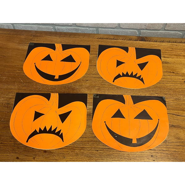 Vintage Halloween Jack o' Lantern Paper Garland Store Display Double Sided Signs