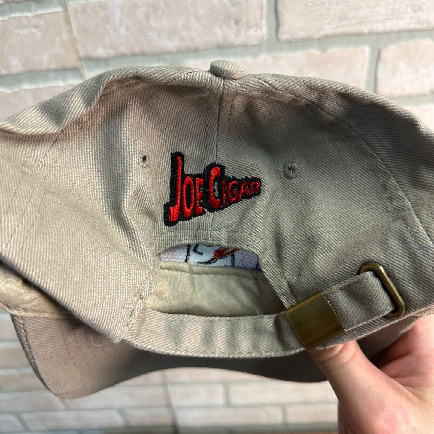 JOE CIGAR CIGARETTES RETRO TAN GRAY BASEBALL CAP HAT