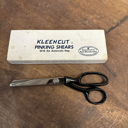 Kleencut Pinking Shears Vintage with Box with The Automatic Stop + Box