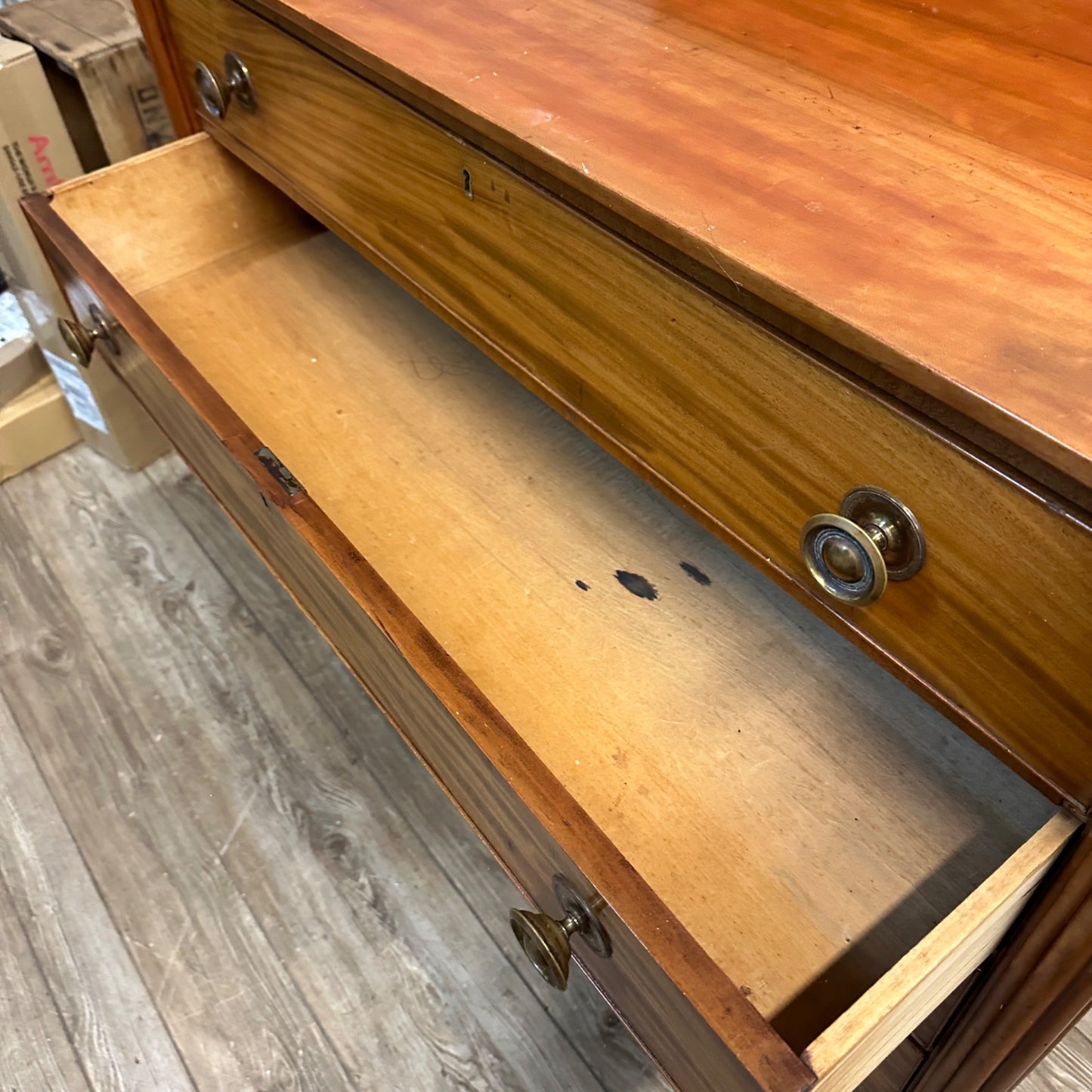 Antique Cherry Dresser w/ Mahohany Drawers American New England Vintage Four-Drawer