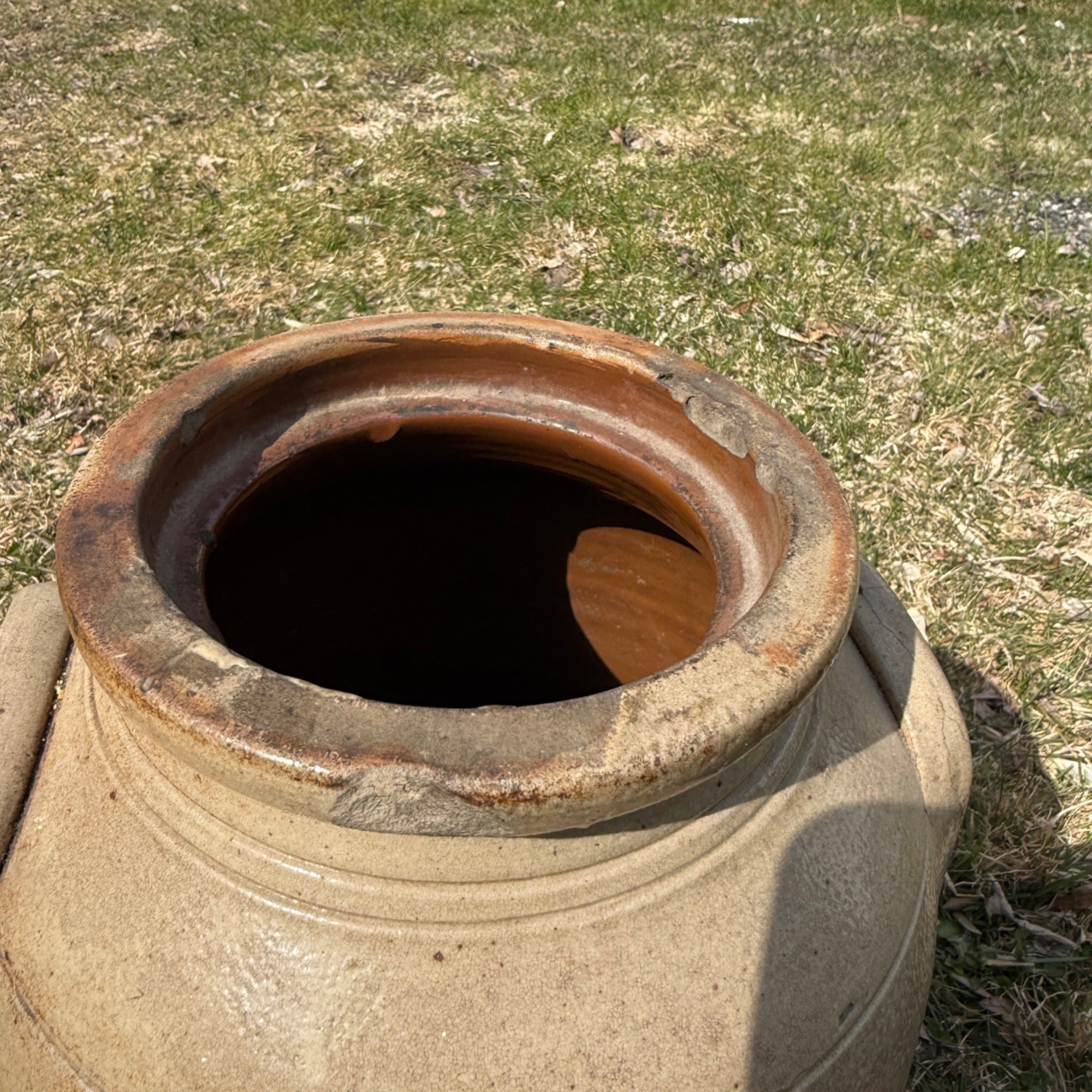 1800s Antique 2 Gallon Salt Glaze New York Stoneware Crock Cobalt Ornately Decorated Flowers
