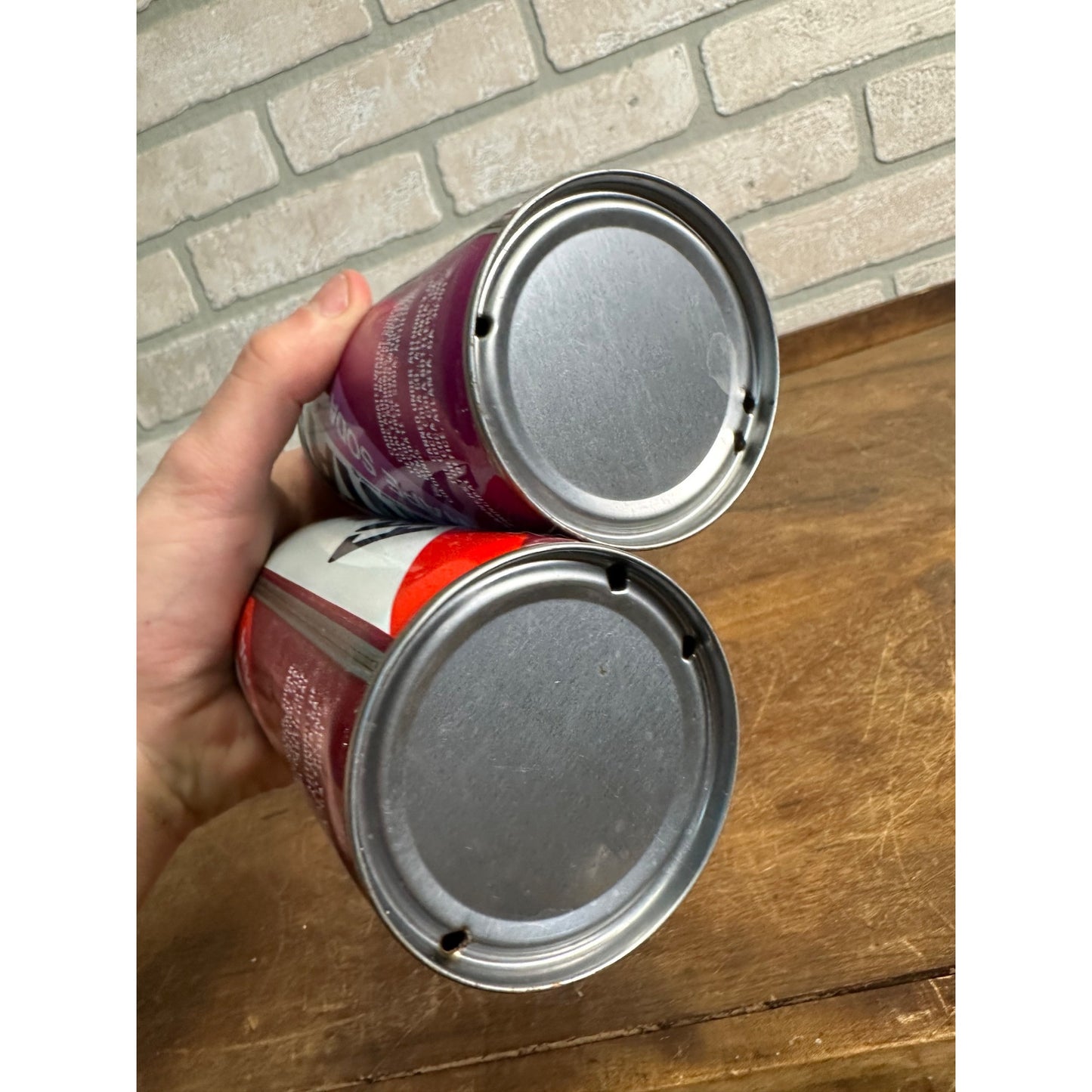 Vintage FANTA Soda Pop Cans (2) Grape + Red Cream Steel Pull Tab Flat Top