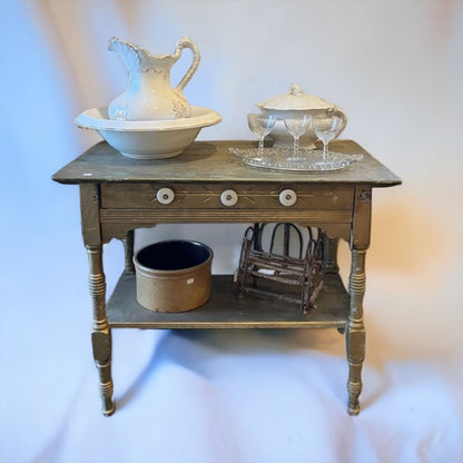 Vintage Gold Painted Wooden Side Entryway Table