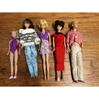 Vintage Lot (5) 1960s-70s Barbie Fashion Dolls Ken Skipper Mattel Brunette