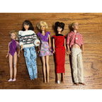 Vintage Lot (5) 1960s-70s Barbie Fashion Dolls Ken Skipper Mattel Brunette