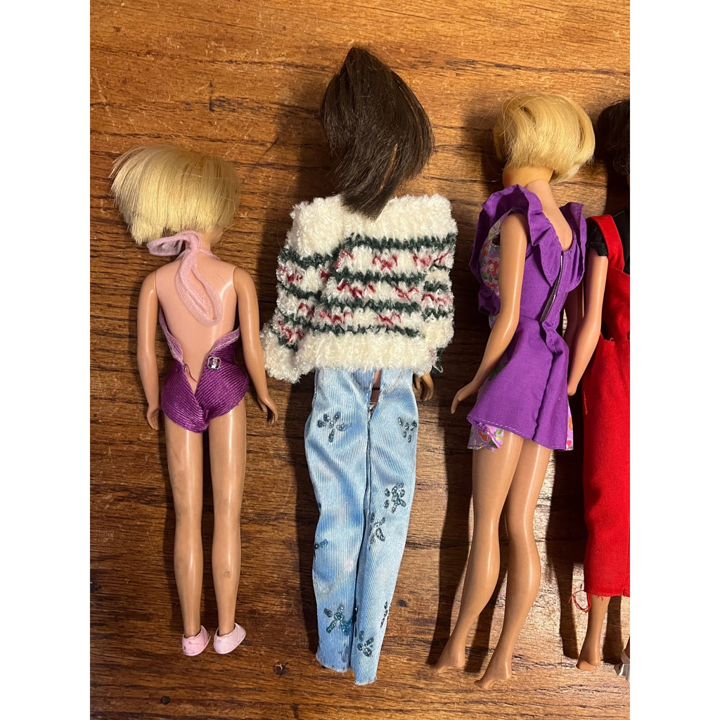 Vintage Lot (5) 1960s-70s Barbie Fashion Dolls Ken Skipper Mattel Brunette