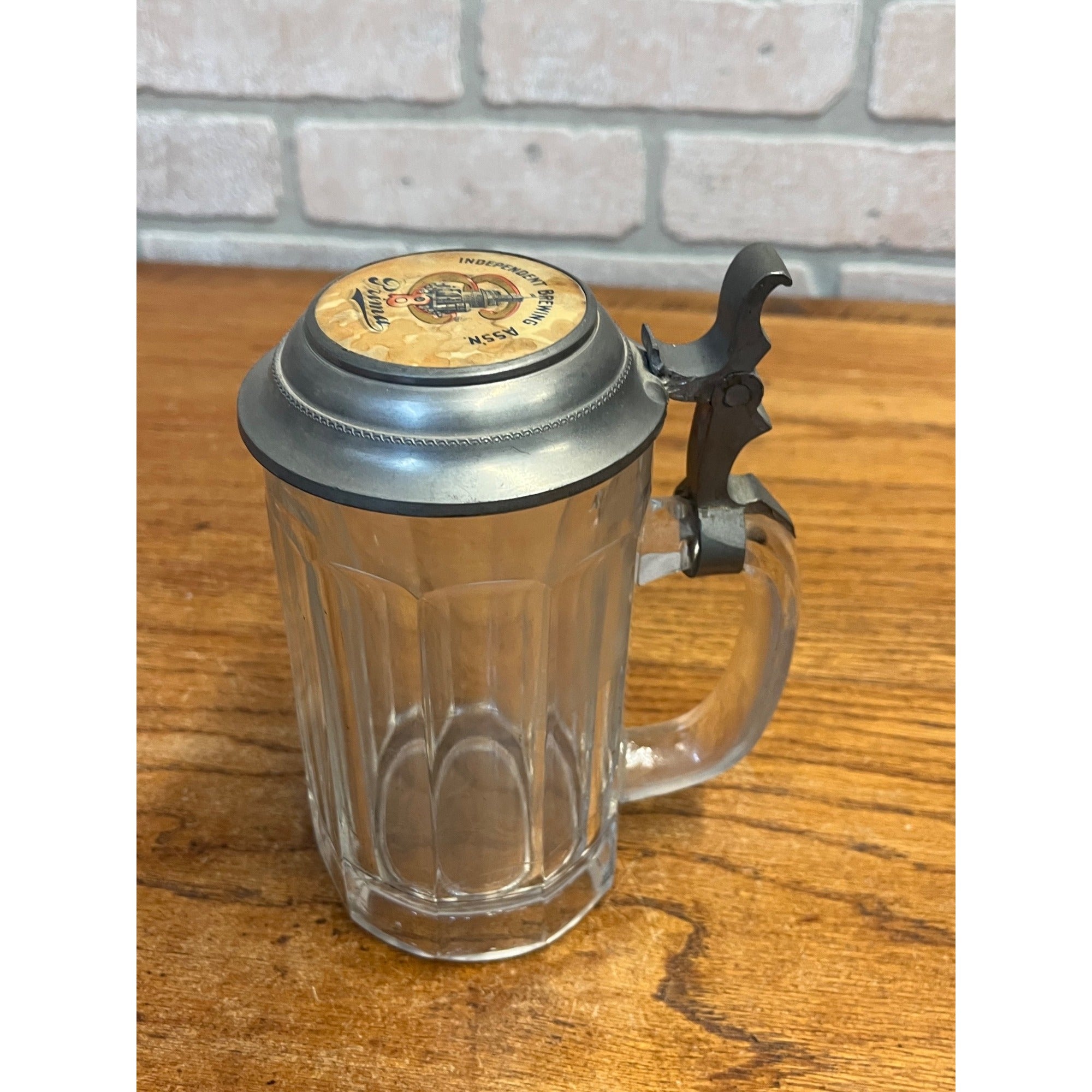 Vintage Independent Brewing Association "Prima" Glass Beer Stein Mug Chicago