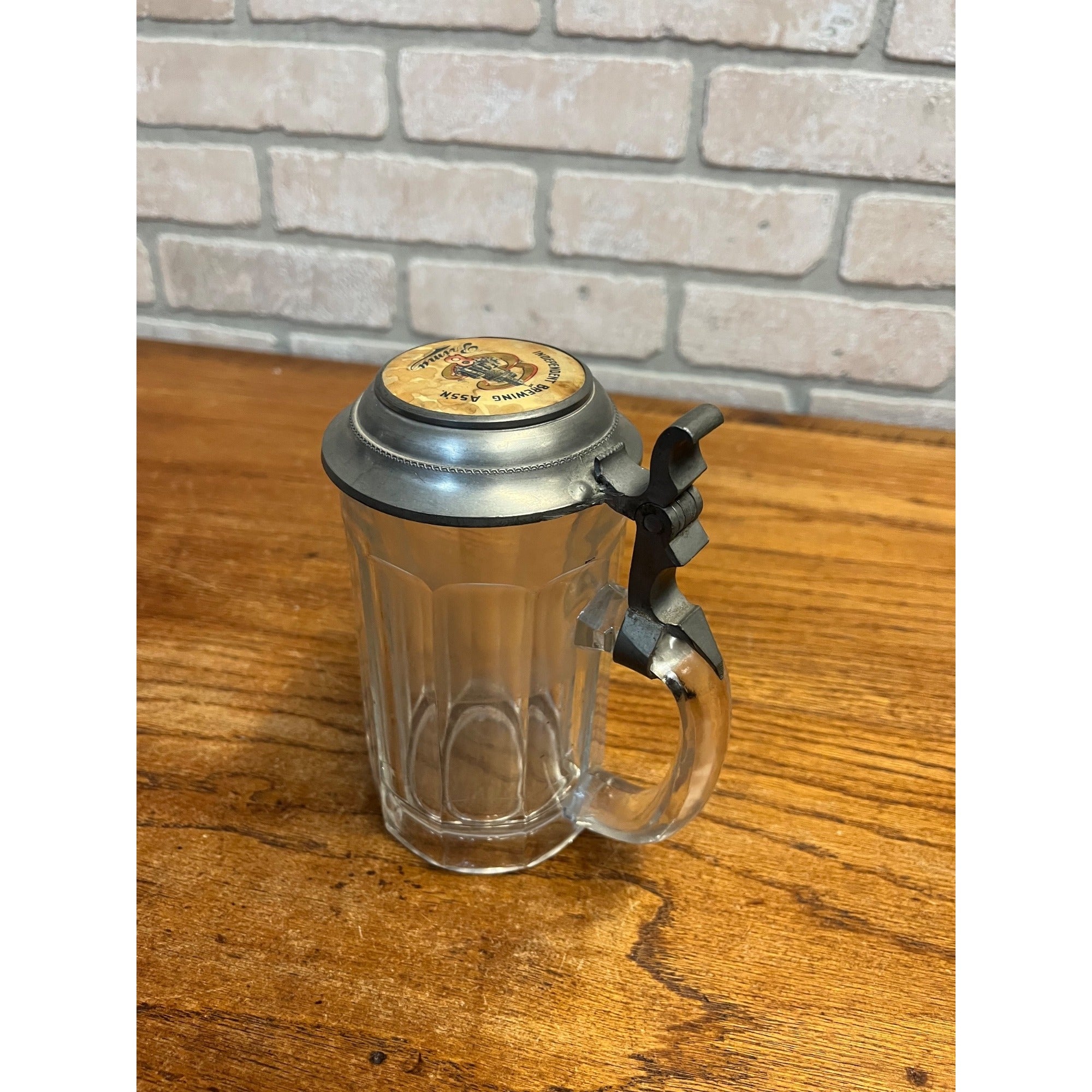 Vintage Independent Brewing Association "Prima" Glass Beer Stein Mug Chicago