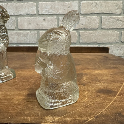 Vintage 1950s JH Millstein Glass Candy Container Easter Rabbit Bunny Lot (2)