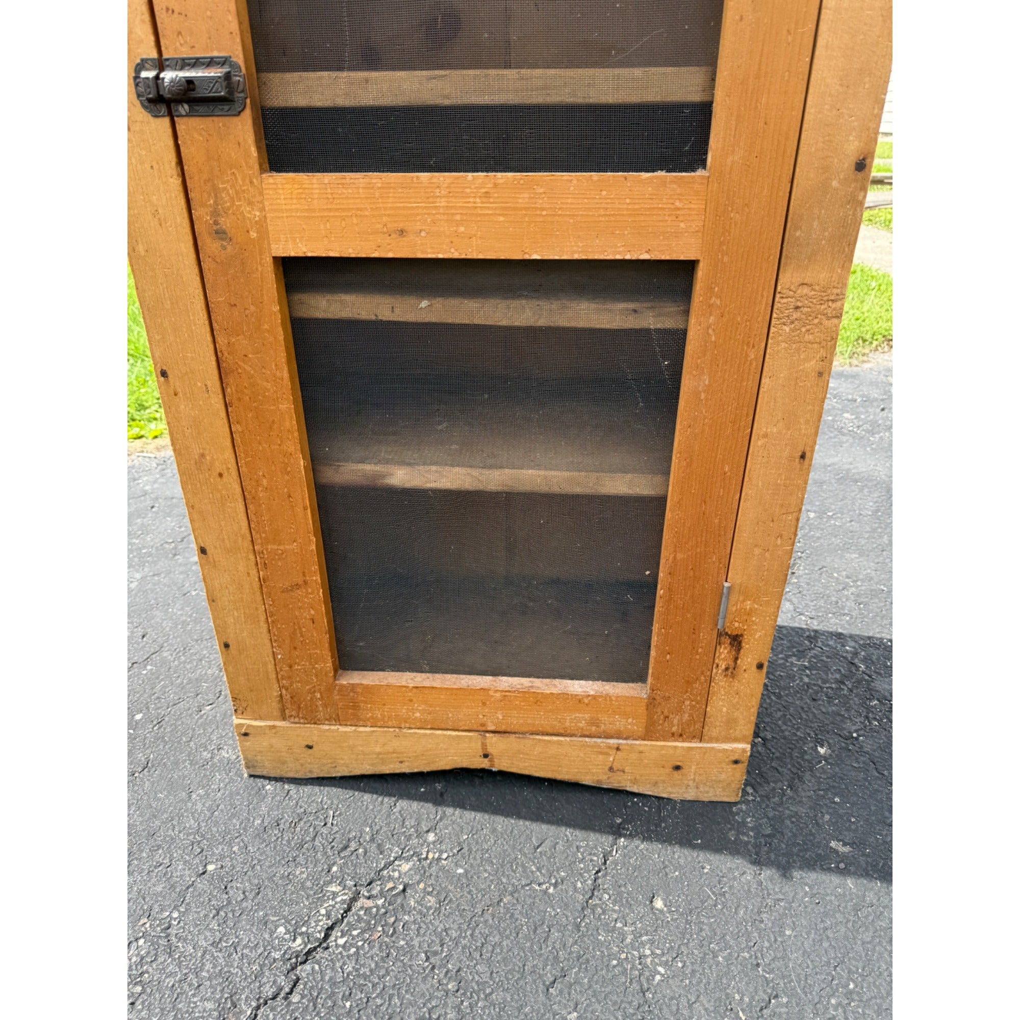 Antique Primitive Farmhouse Wood Pie Safe w/ Screen Door