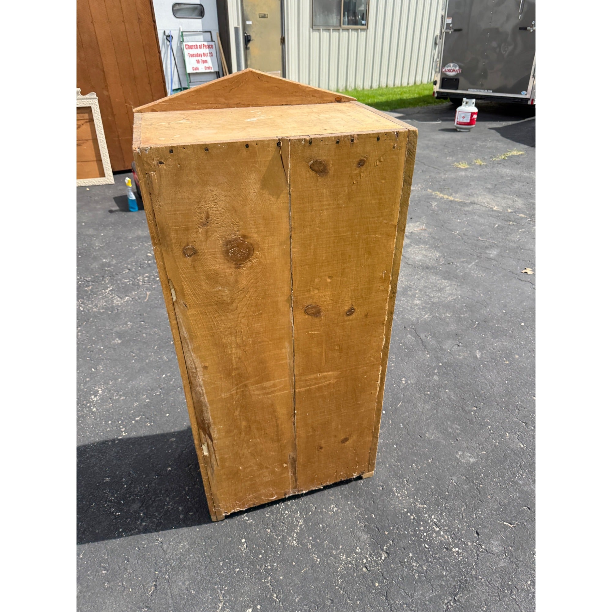 Antique Primitive Farmhouse Wood Pie Safe w/ Screen Door