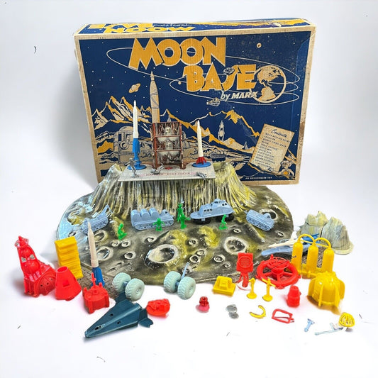 RARE Vintage Marx Moon Base Playset Toy w/ Original Box