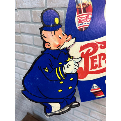 PEPSI COLA "PEPSI & PETE"  CARDBOARD DIECUT DOUBLE-SIDED ADVERTISING SIGN