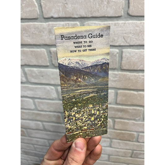 Vintage c1940s Pasadena California Tourist Pocket Guide Booklet