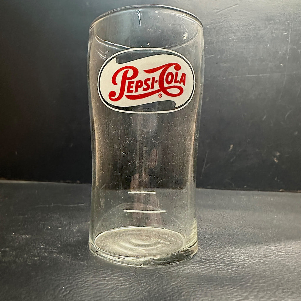Vintage Pepsi Cola Red & White ACL Syrup Line Soda Fountain Glass 4-1/2"