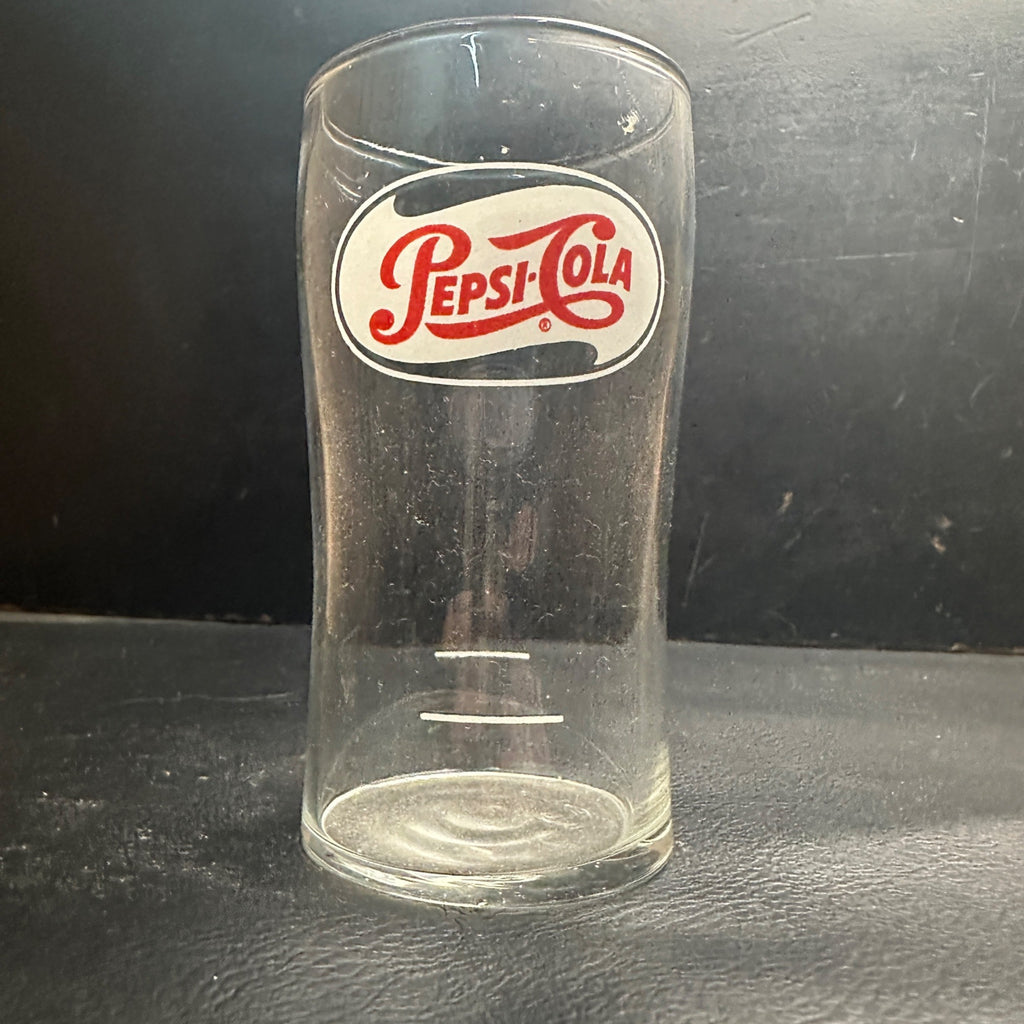 Vintage Pepsi Cola Red & White ACL Syrup Line Soda Fountain Glass 4-1/2"