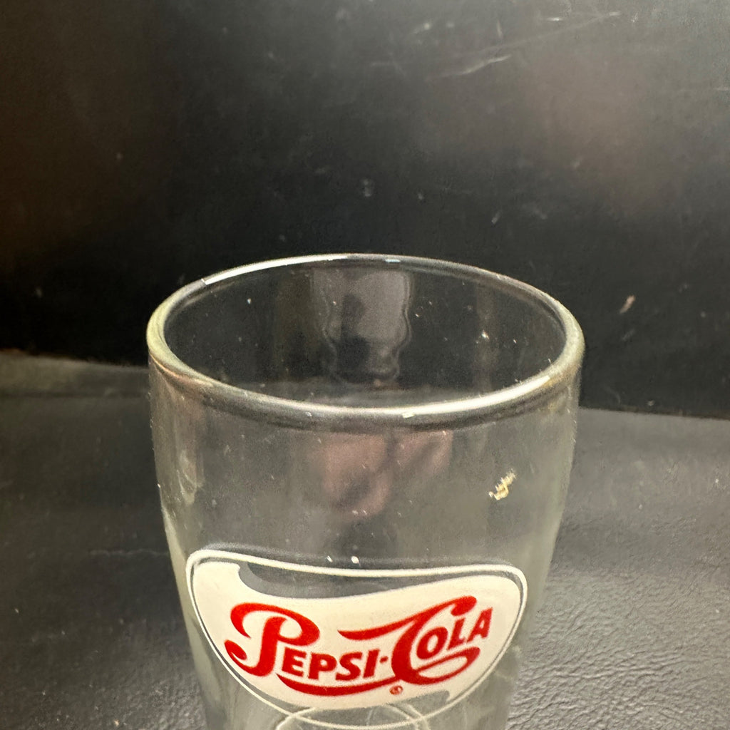 Vintage Pepsi Cola Red & White ACL Syrup Line Soda Fountain Glass 4-1/2"