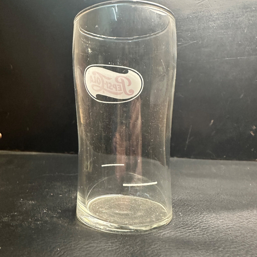 Vintage Pepsi Cola Red & White ACL Syrup Line Soda Fountain Glass 4-1/2"