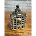 Vintage AC Williams Domed Building Cast Iron Still Bank 3" Tall White Paint