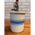 Primitive Farmhouse Blue Banded Stoneware 1 Gallon Crock Decor Kitchen