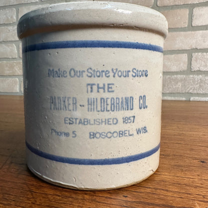 Vintage Red Wing Stoneware Parker-Hildebrand Co Boscobel Wis Crock Beater Jar