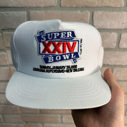 SUPERBOWL XXIII 1989 WHITE EMBROIDERED HAT SNAPBACK KOREA NEW ORLEANS