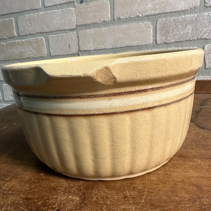 ANTIQUE RED WING SAFFRON WARE POTTERY CASSEROLE W/ LID