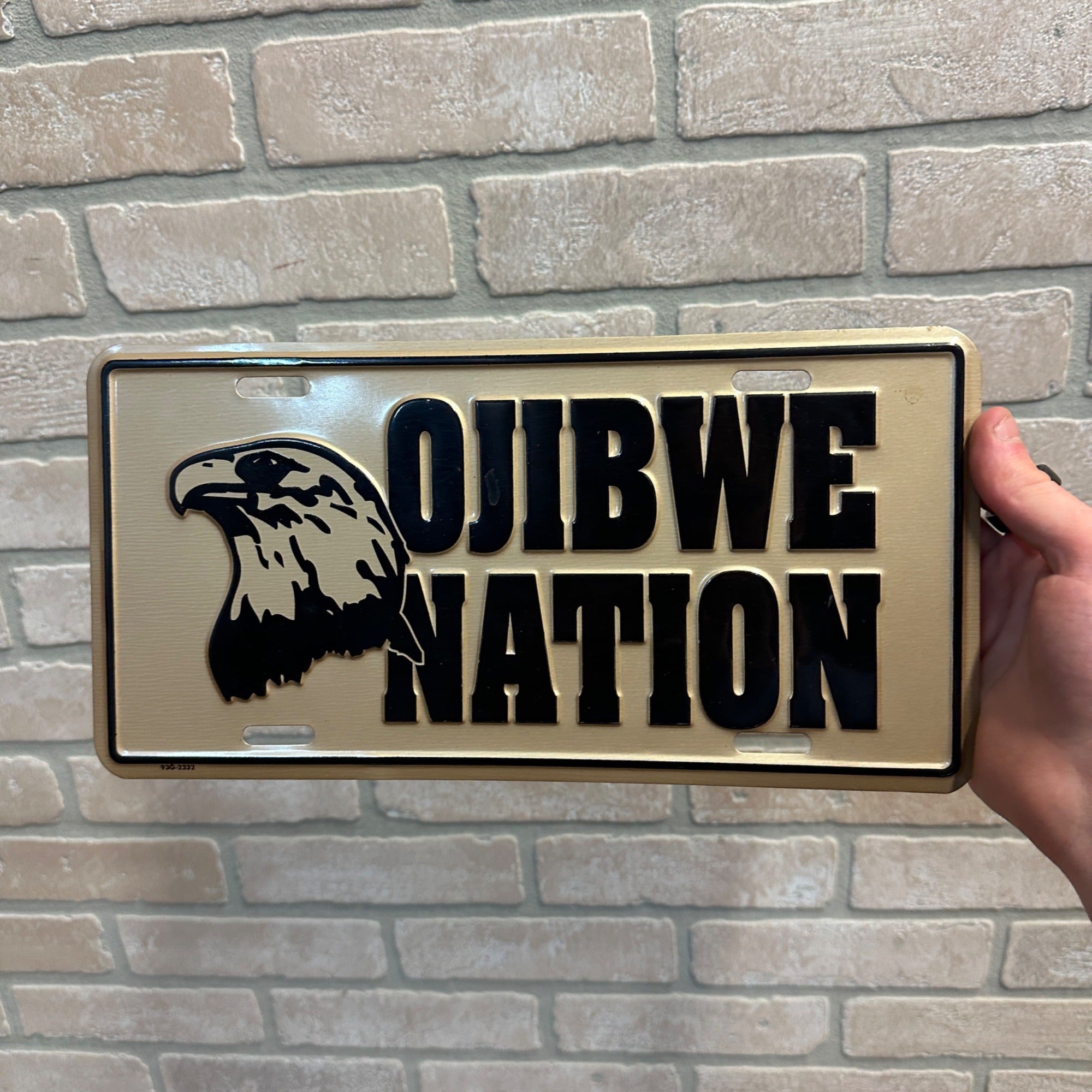 OJIBWA NATION LICENSE PLATE SIGN NATIVE AMERICAN – Brothers Antiques