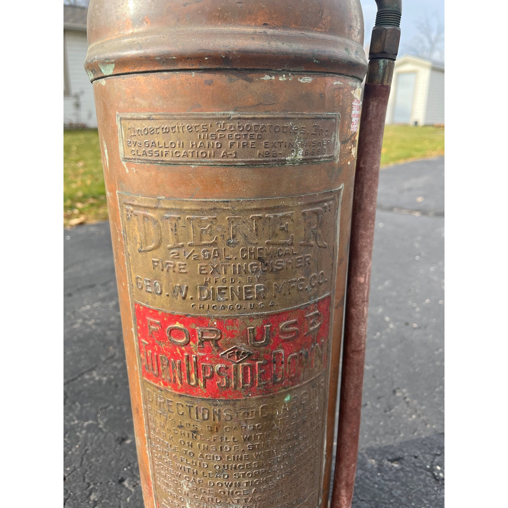 Antique Vintage Geo. W. Diener Copper & Brass 23.5" Fire Extinguisher