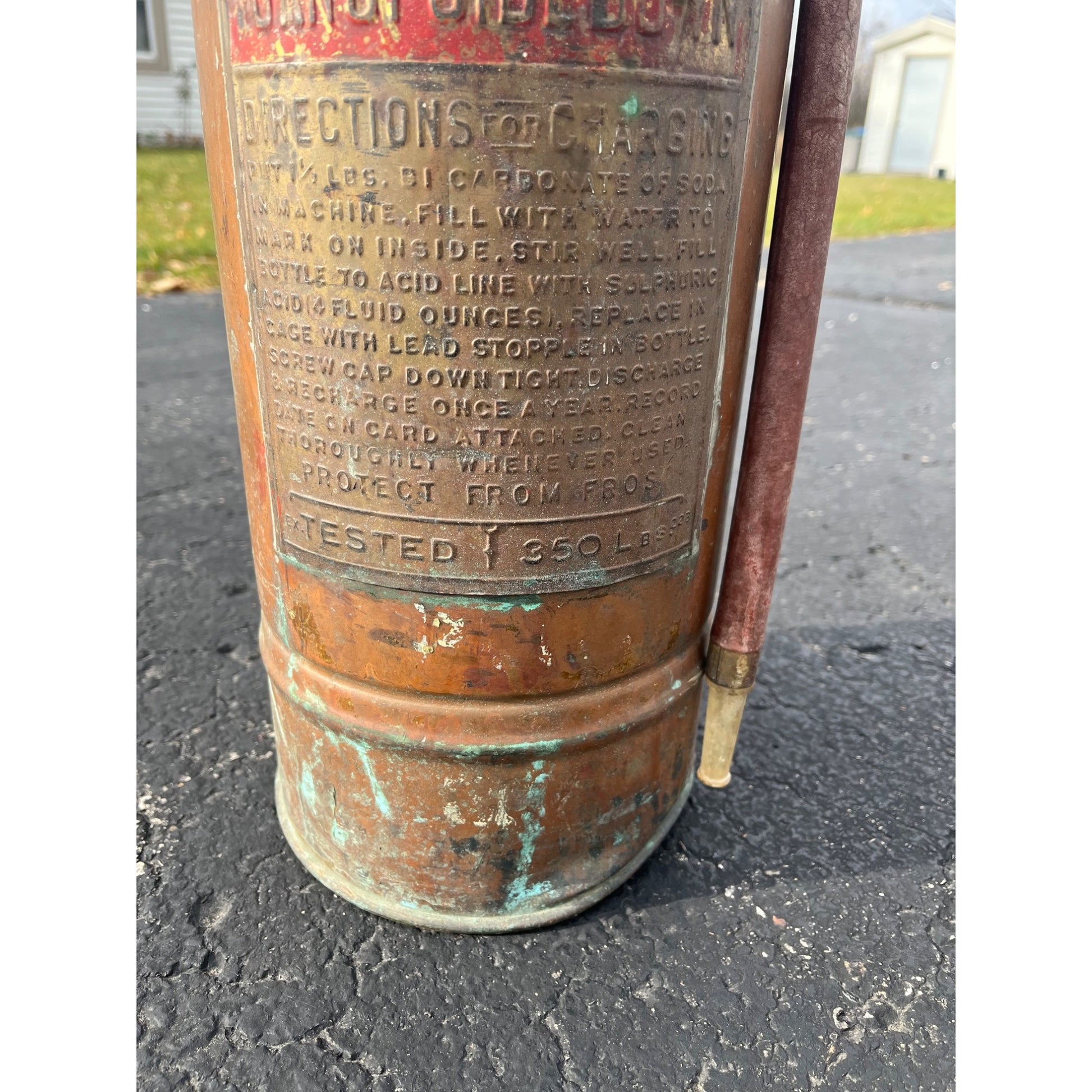 Antique Vintage Geo. W. Diener Copper & Brass 23.5" Fire Extinguisher