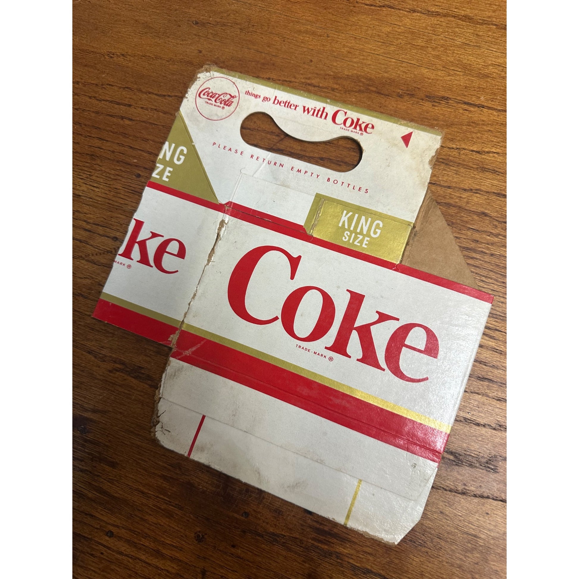 1950s Coca Cola Cardboard Carrier Six Pack Carton Bottle Case Vintage Coke King