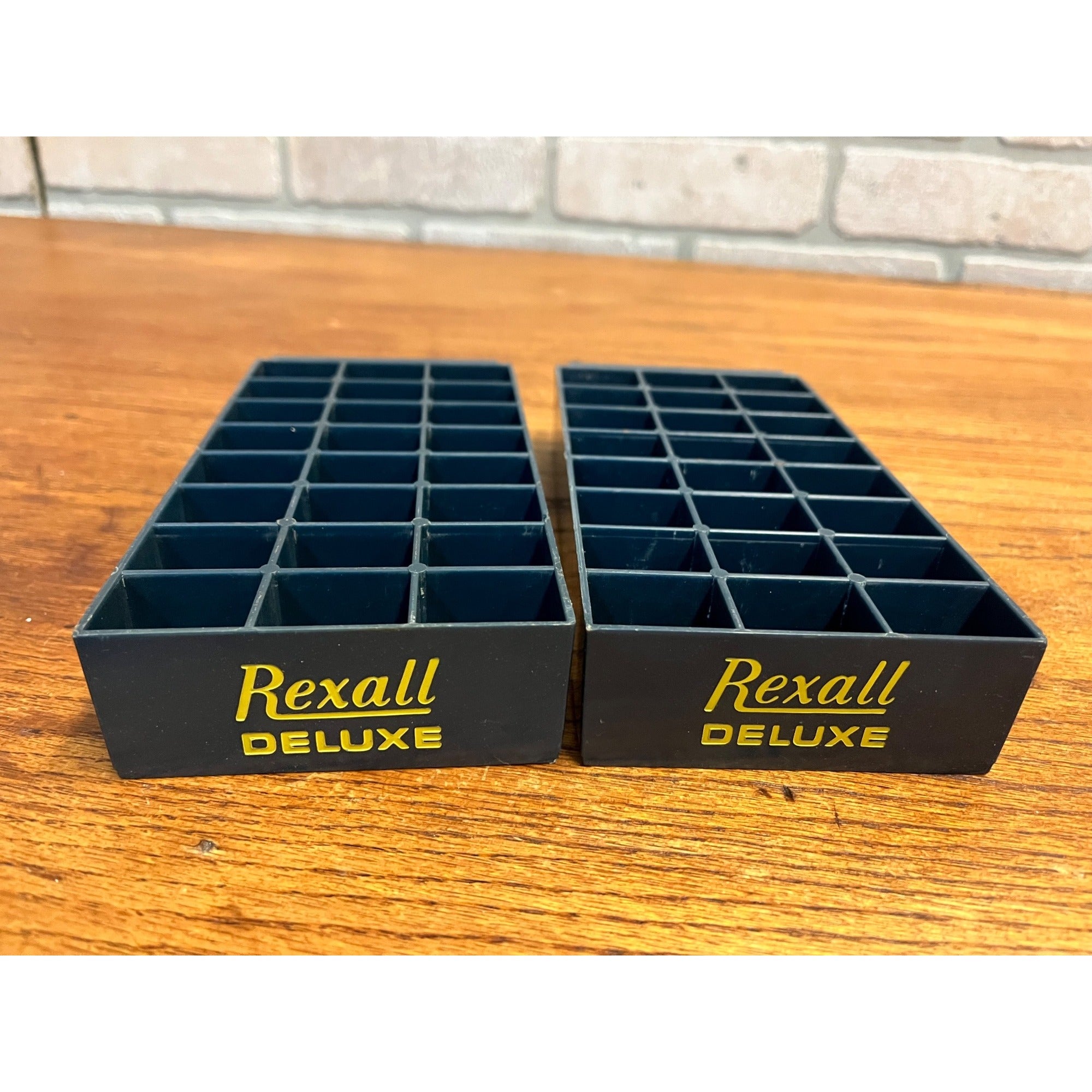Vintage Rexall Drug Store Divided Plastic Drawers Advertising Store Display