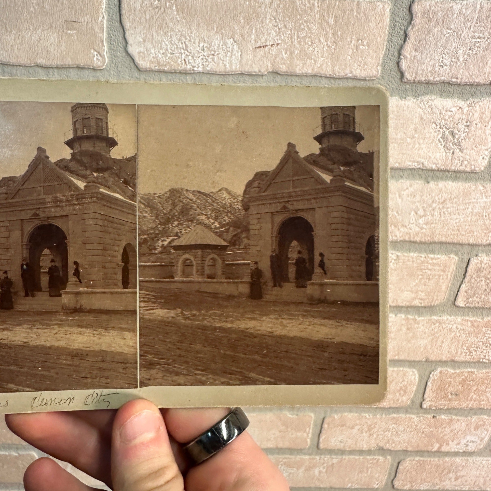 Antique Scarce Soda Springs Canon City Stereoview Real Photo Photograph