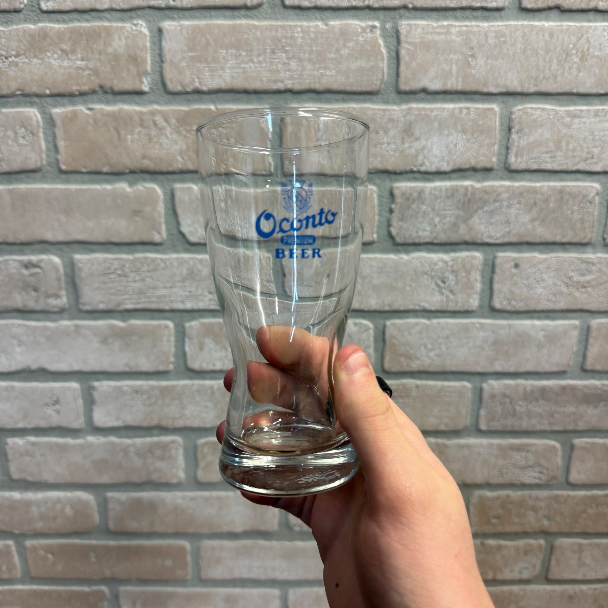 Vintage 1960s Oconto Beer Sham Pilsner Bar Glass Wisconsin 5-3/4"