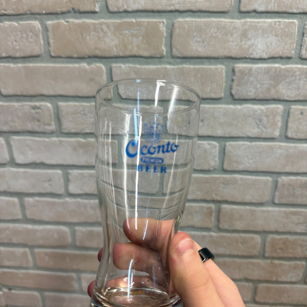 Vintage 1960s Oconto Beer Sham Pilsner Bar Glass Wisconsin 5-3/4"