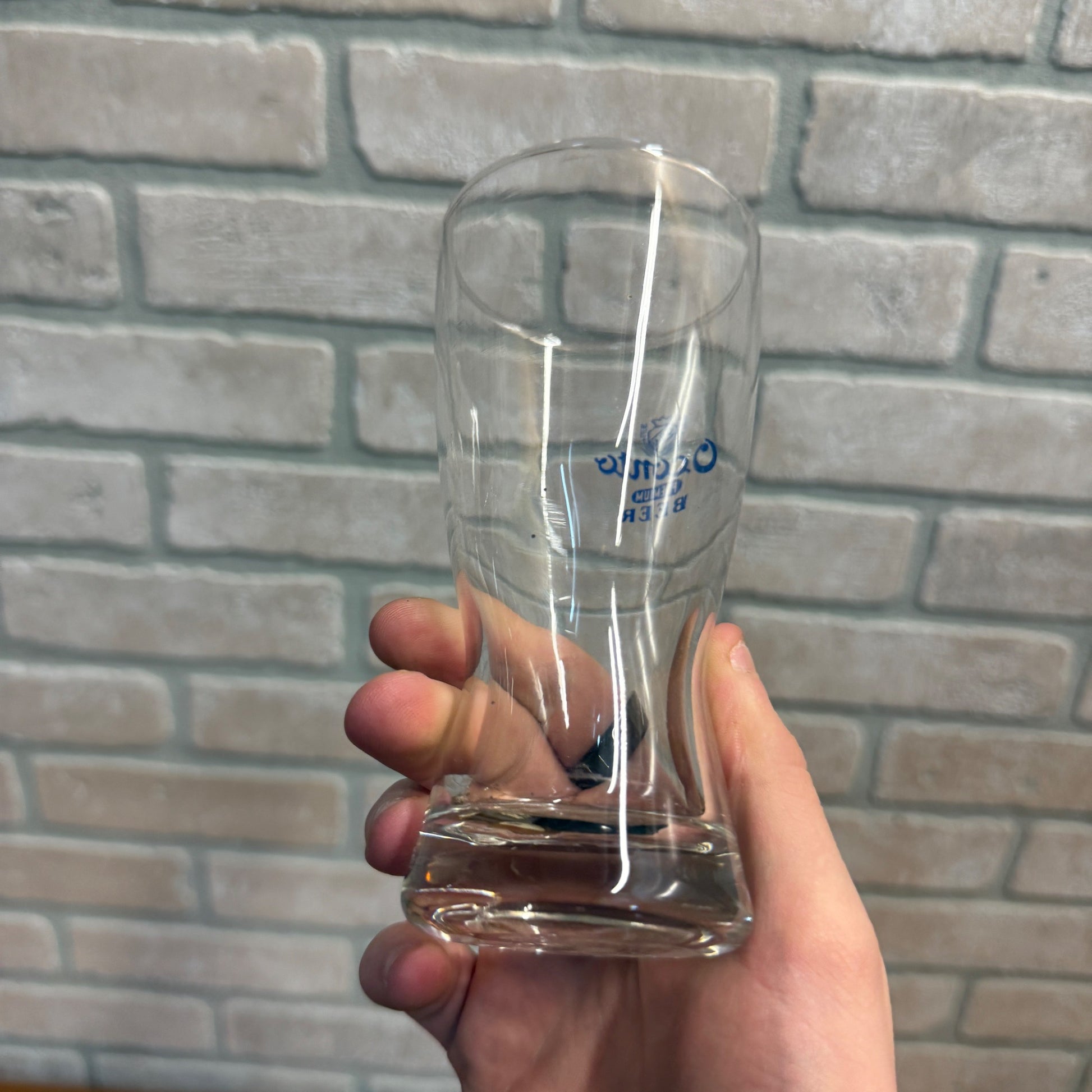 Vintage 1960s Oconto Beer Sham Pilsner Bar Glass Wisconsin 5-3/4"