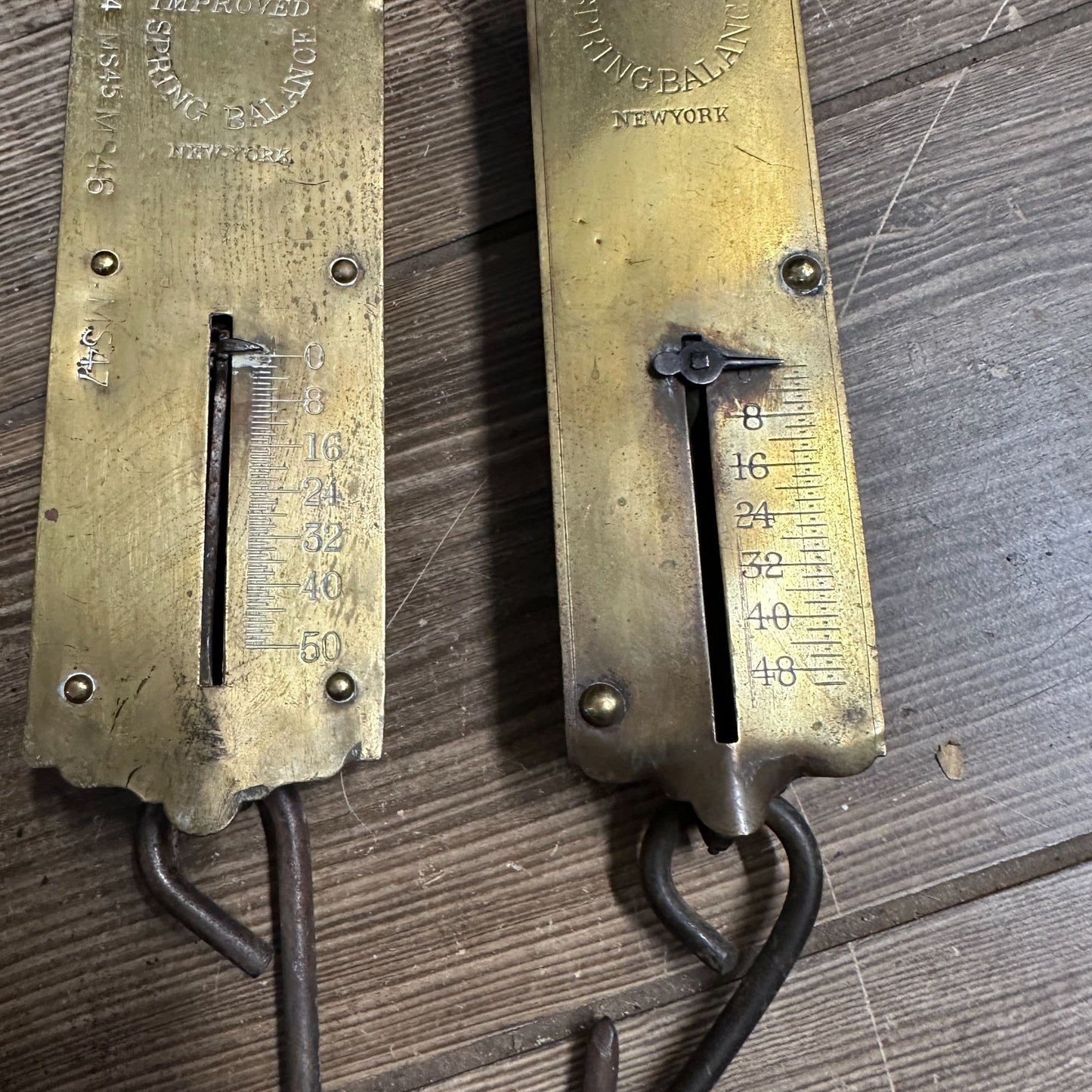 (4) Antique Brass Detecto Chatillon Spring Balance Scales