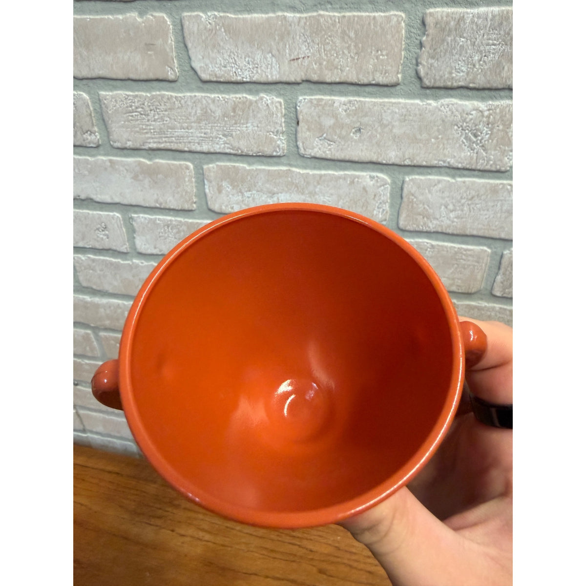 Vintage Hazel Atlas Sugar & Creamer Set Ovide Platonite Burnt Rust Orange