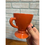 Vintage Hazel Atlas Sugar & Creamer Set Ovide Platonite Burnt Rust Orange