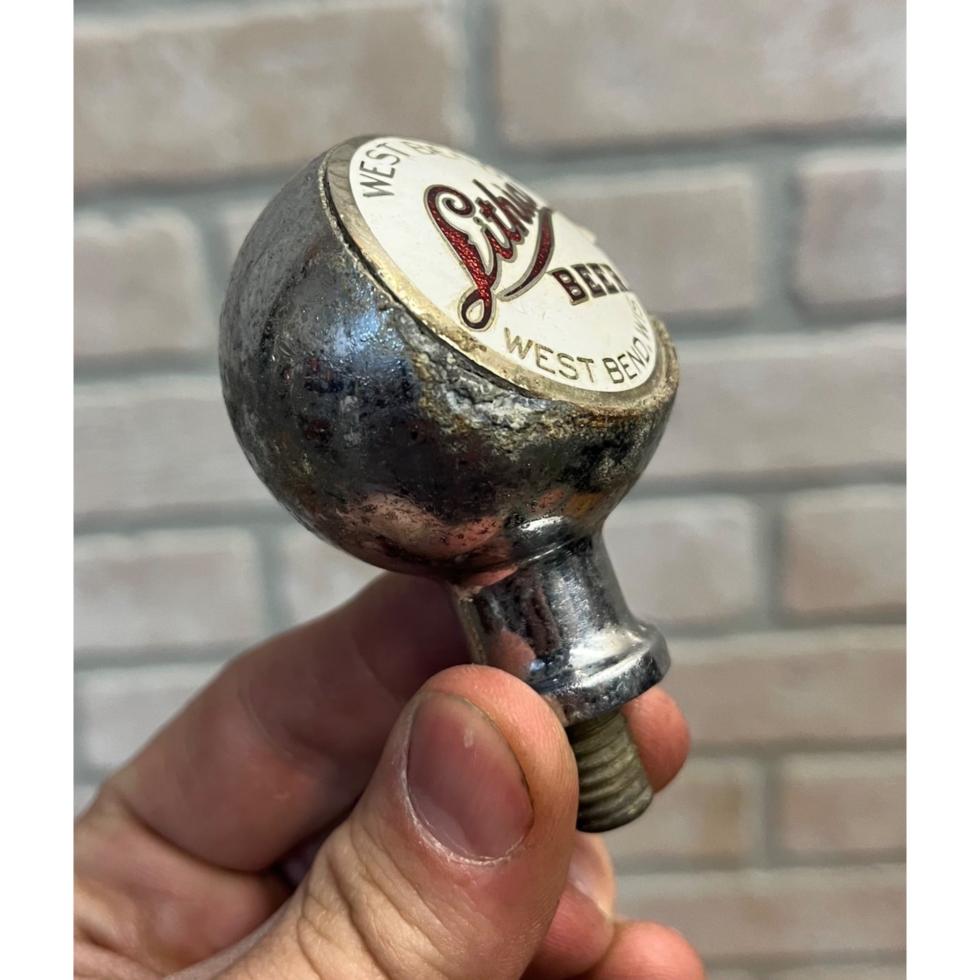 1930s-40s Lithia Beer Ball Style Tap Knob West Bend Lithia Brewing Co. West Bend WI