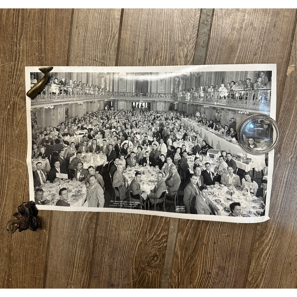 Vintage 1950 US Army 3rd Armored Divison Reunion Jumbo Panoramic Photo Poster