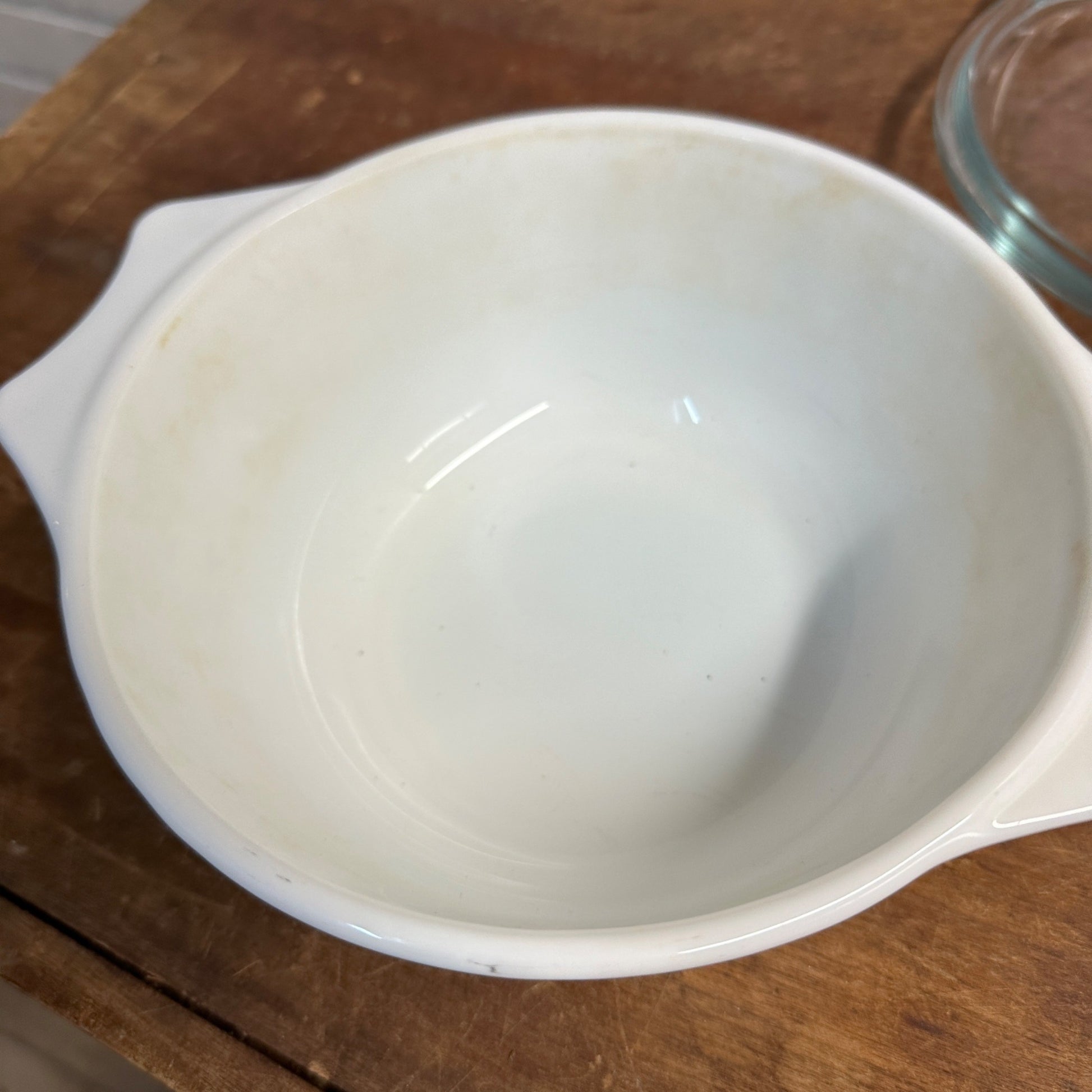 1986 Pyrex Blue Iris Flower Whirte 6-1/2" Casserole Dish With Lid