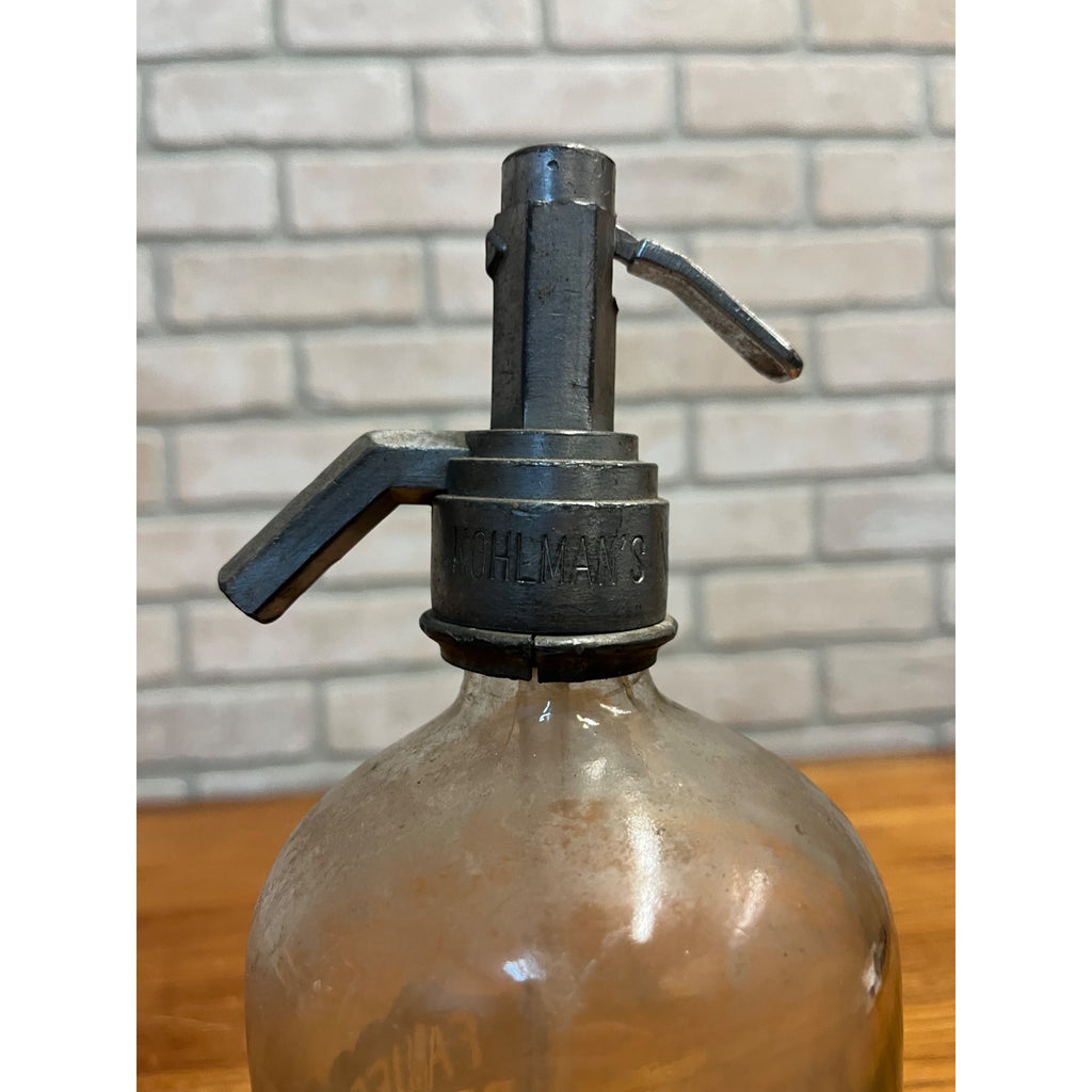 Vintage Fauerbach Brewing Co. Soda Seltzer Bottle Etched Madison Wis