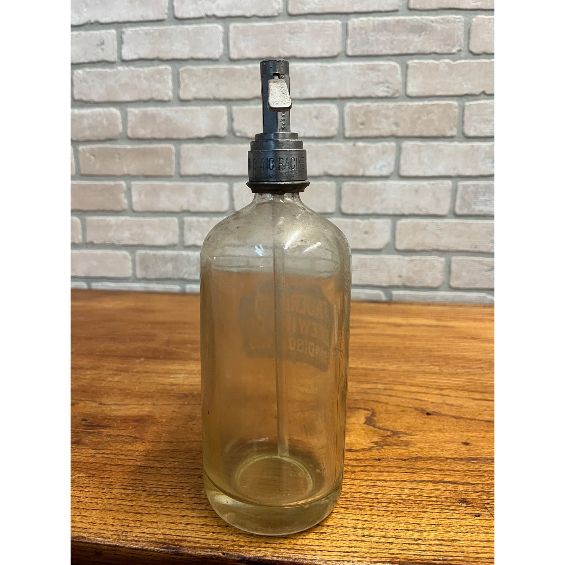 Vintage Fauerbach Brewing Co. Soda Seltzer Bottle Etched Madison Wis