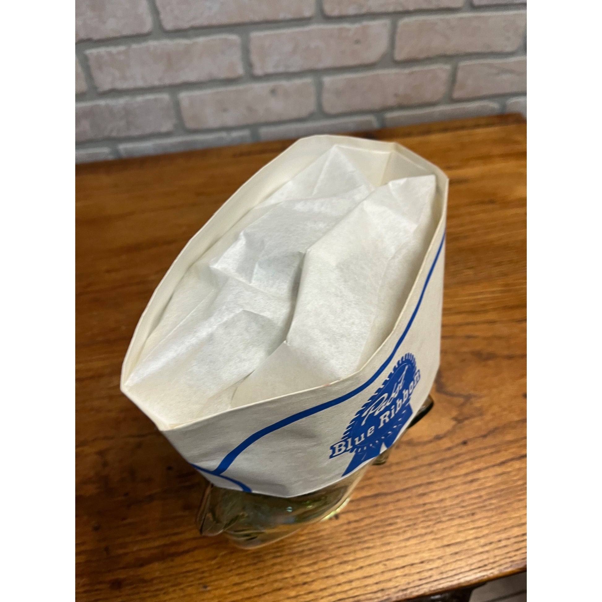 Original Pabst Blue Ribbon Beer Soda Jerk Style Paper Hat Brewery Employee