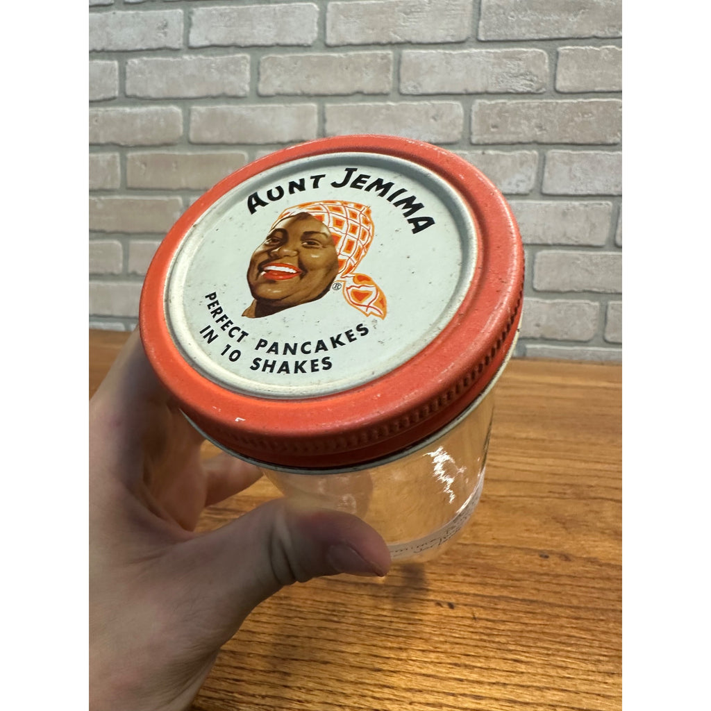 RARE Vintage Aunt Jemima Pancake Shaker Jar Lid Black Americana