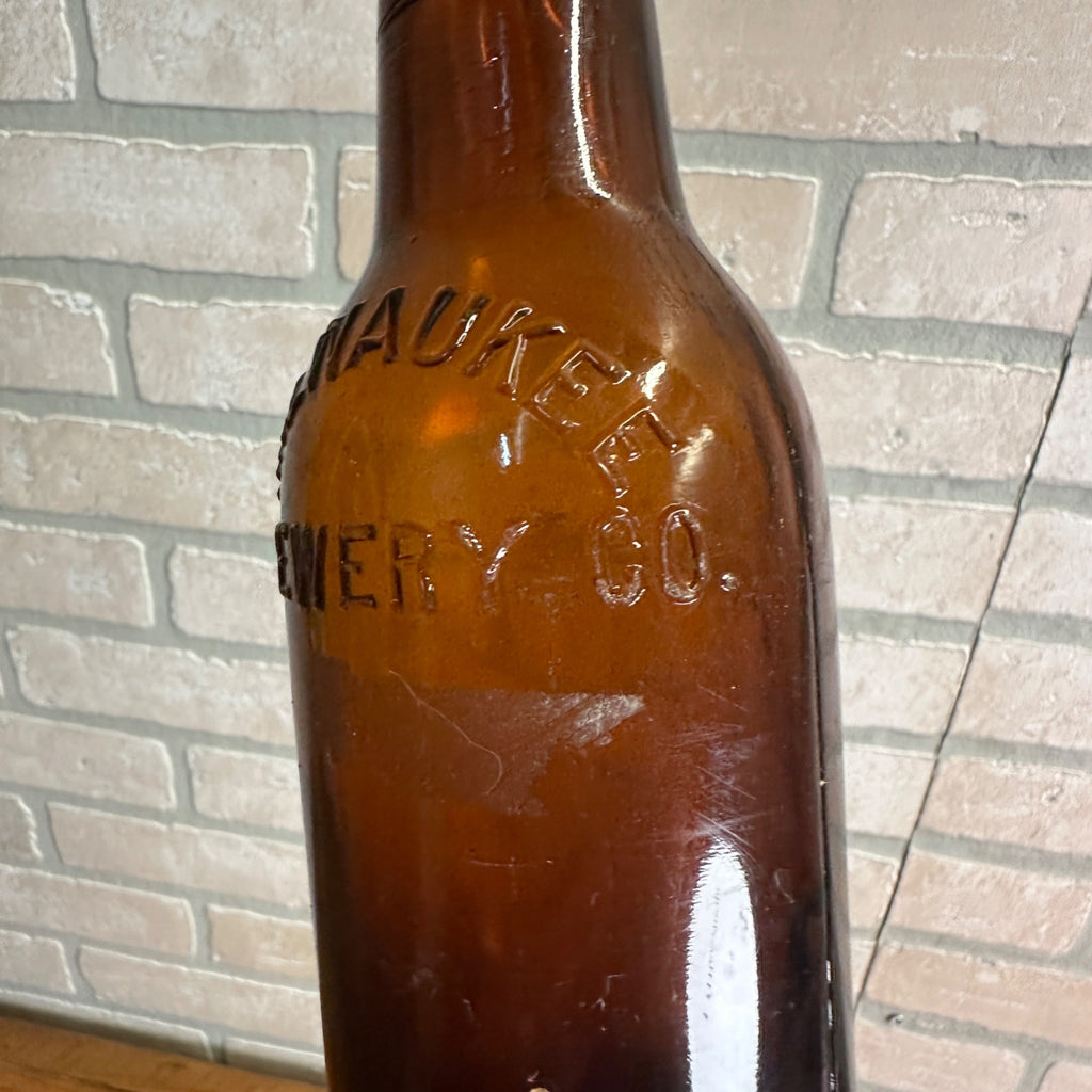 Pre-Pro Vintage Milwaukee Brewery Beer Bottle Amber Embossed Wisconsin WI