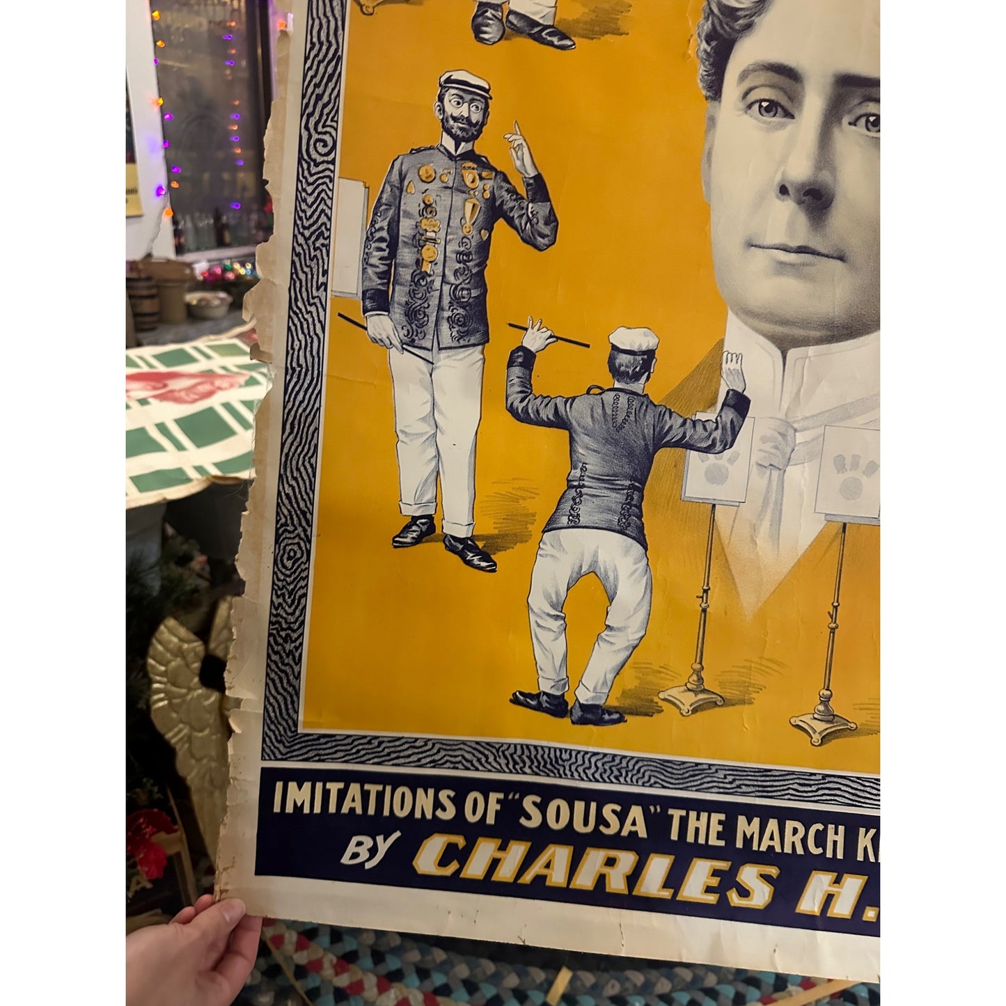 Antique 1890s Vaudeville Theatre Poster Charles H. Boyle Star Boarder