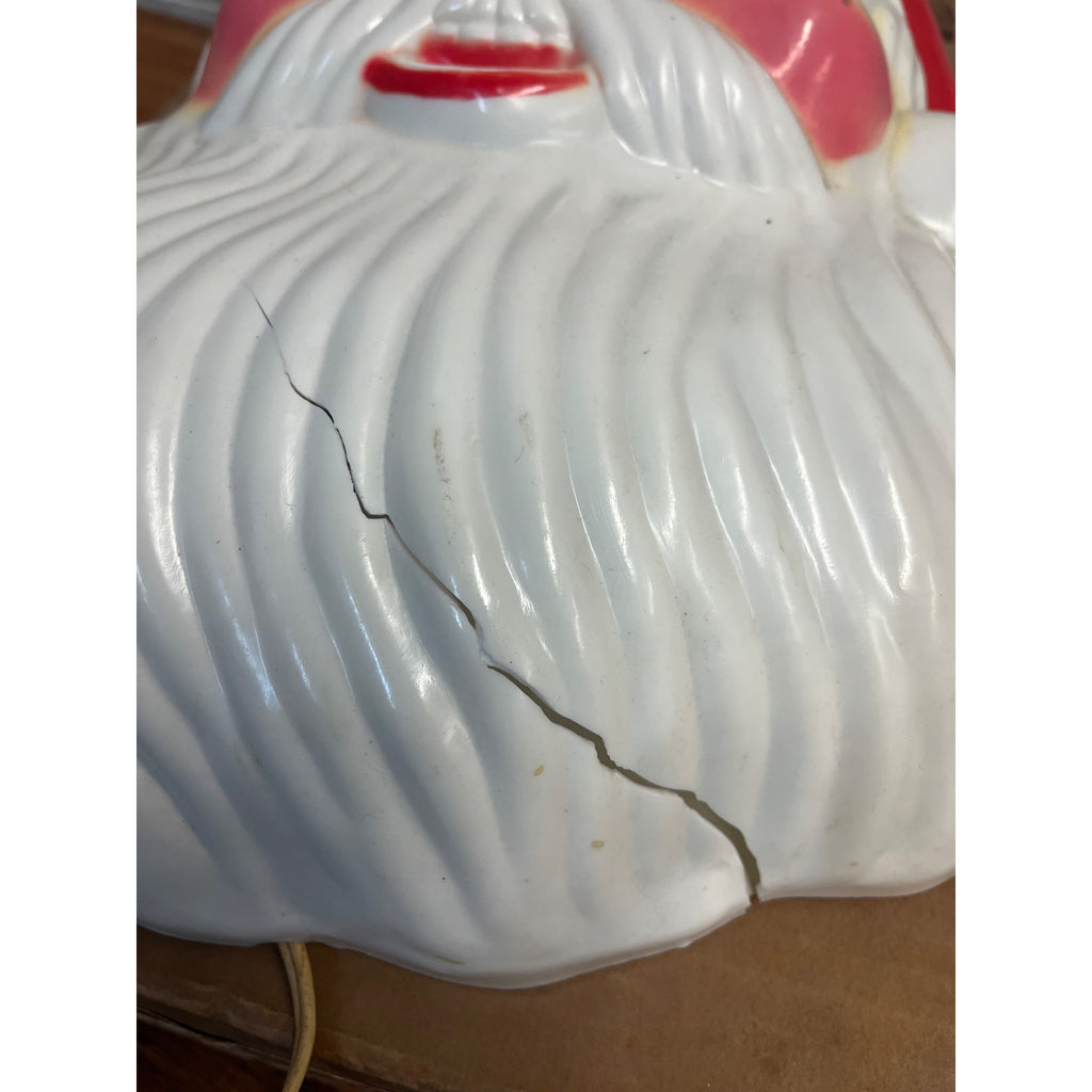 Vintage NOMA Light Up Santa Claus Face Head Christmas Plastic w/ BOX - AS-IS